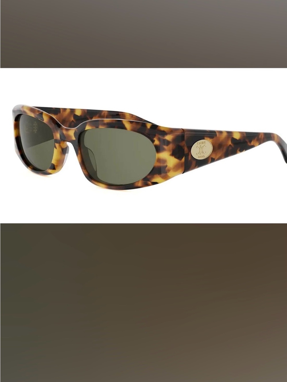 Celine Tortoiseshell Sunglasses with Green Lenses